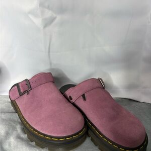 Dr. Martens Purple Suede Mules
